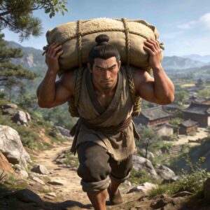 Zilu Carries Rice - Chinese Mengxue Idiom Story Illustration