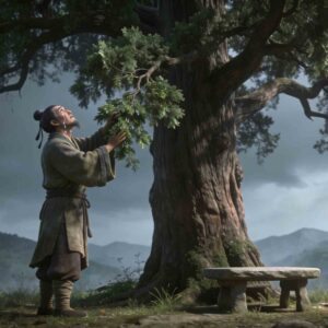 Wang Bao’s Mourning Cypress - Chinese Mengxue Idiom Story Illustration