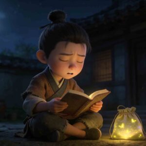 Che Yin Studies by Firefly Light - Chinese Mengxue Idiom Story Illustration
