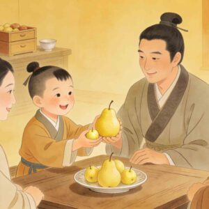 Kong Rong Offers the Pear - Chinese Mengxue Idiom Story Illustration