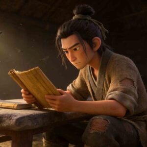 Sun Jing Seals His Door Chinese Idiom Story Illustration