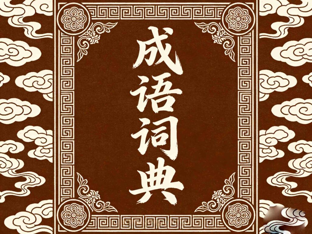 Chinese idioms dictionary, chengyu reference book with traditional Chinese design