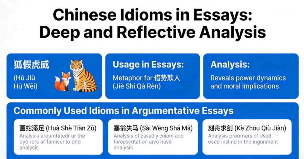 Chinese idioms in essays, deep and reflective analysis