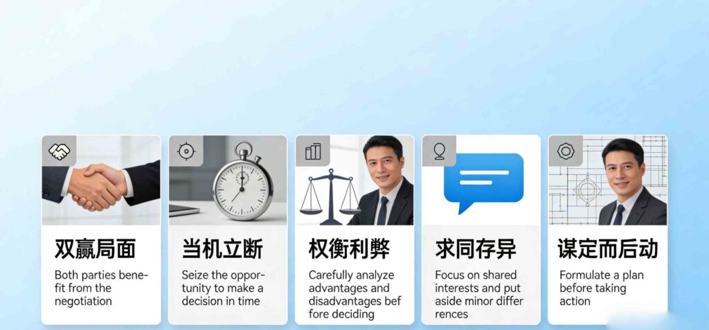Professional Chinese idioms for negotiations and decision-making