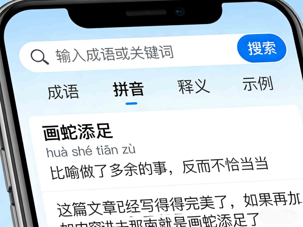 Chinese idioms dictionary online, digital chengyu reference interface