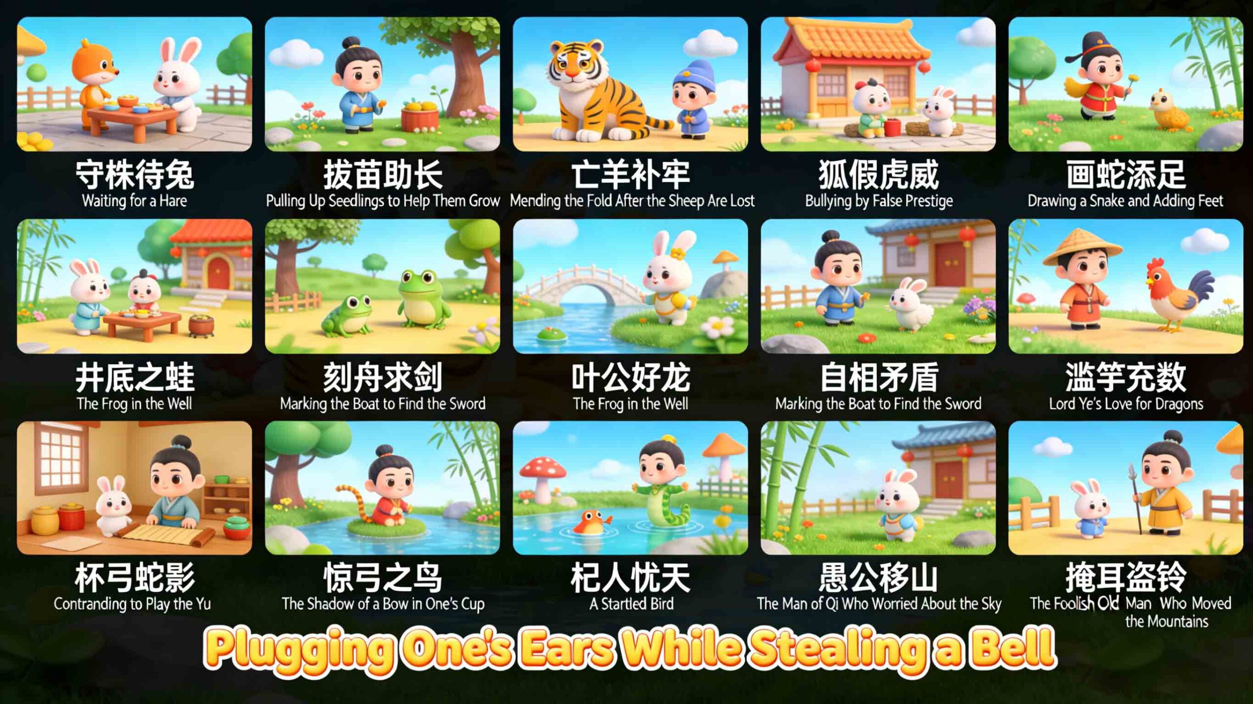 15 Classic Chinese Idioms for Kids Bilingual Stories with Pinyin Printable Worksheets