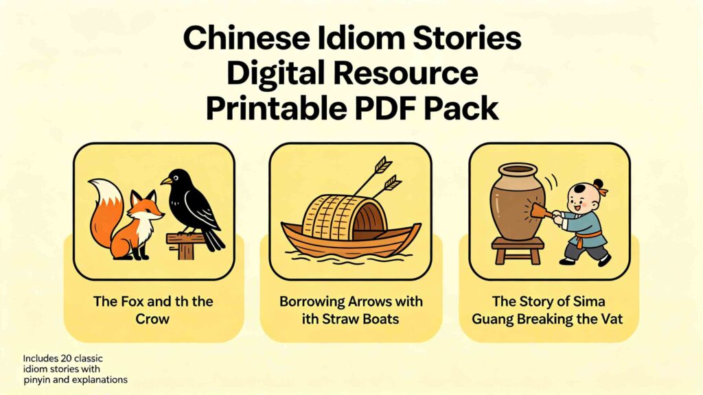 chinese idiom stories digital resource printable pdf cover