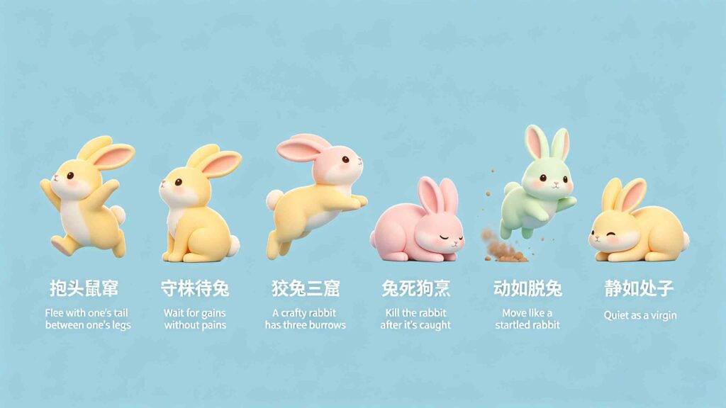 rabbit chinese idioms list with simple explanations for beginners