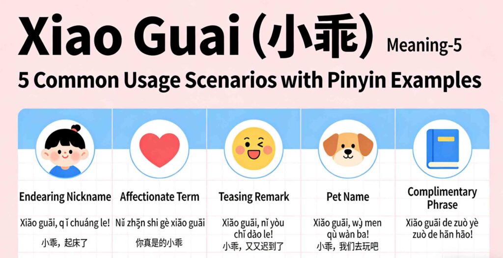 Xiao guai meaning - 5 common usage scenarios with pinyin examples